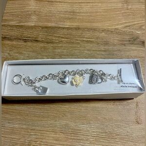 Brand New Clip On Charms Metallic Bracelet